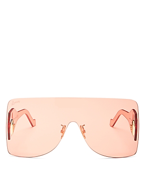 Loewe Anagram Mask 144mm Oversize Square Sunglasses In Orange