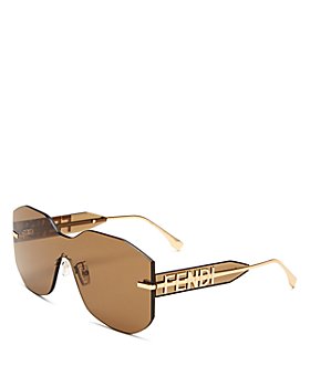 NEW Fendi Sunglasses Women Brown Rectangle Frames Gradient UV Fashion Designer