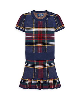 Ralph Lauren - Girls' Plaid Wool Blend Sweater & Skirt Set - Little Kid
