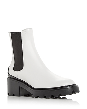 Tod's Gomma Calfskin Lug-sole Chelsea Booties In White
