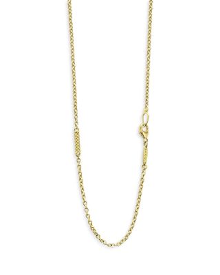 18K Gold Superfine Caviar Station Chain Necklace, 32"