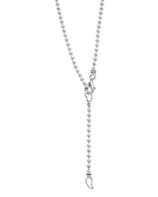 Sterling Silver Caviar Spark Diamond Circle Bead Chain Pendant Necklace, 16-18"