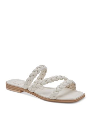 strappy sandals flat white
