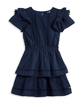 AQUA - Girls' Tiered Swiss Dot Cotton Dress, Little Kid, Big Kid - 100% Exclusive