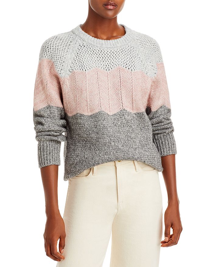 Cupio Color Block Mixed Knit Sweater Bloomingdale s