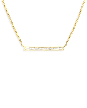 Rachel Reid 14K Yellow Gold Diamond Baguette Bar Necklace, 18