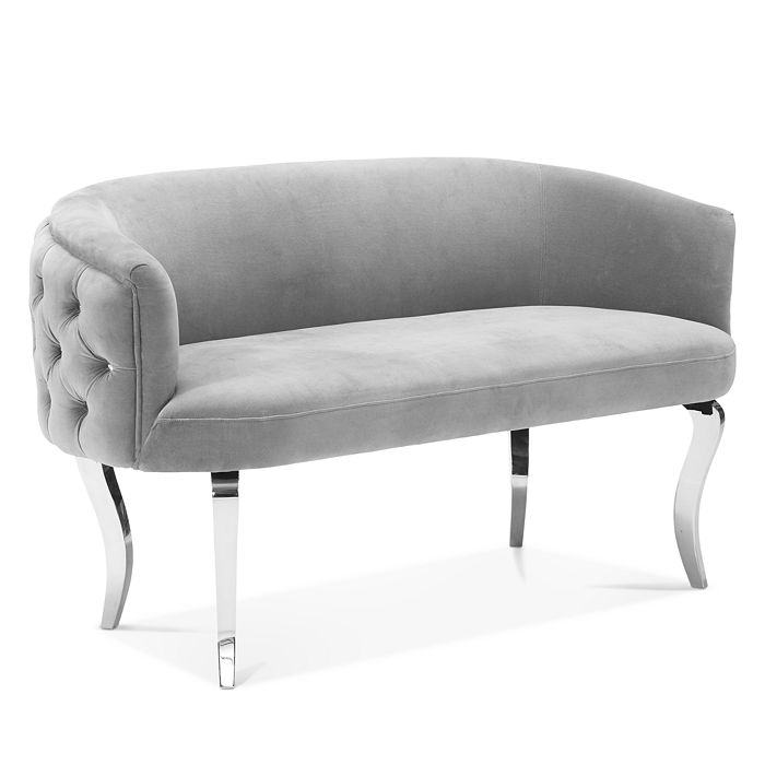 TOV Furniture Adina Gray Velvet Loveseat Bloomingdale's