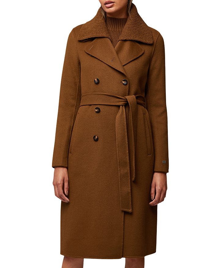 Soia & Kyo Double Breasted Ribbed Collar Coat | Bloomingdale's