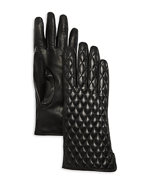 Bloomingdale's Fancy Leather Gloves - 100% Exclusive In Black