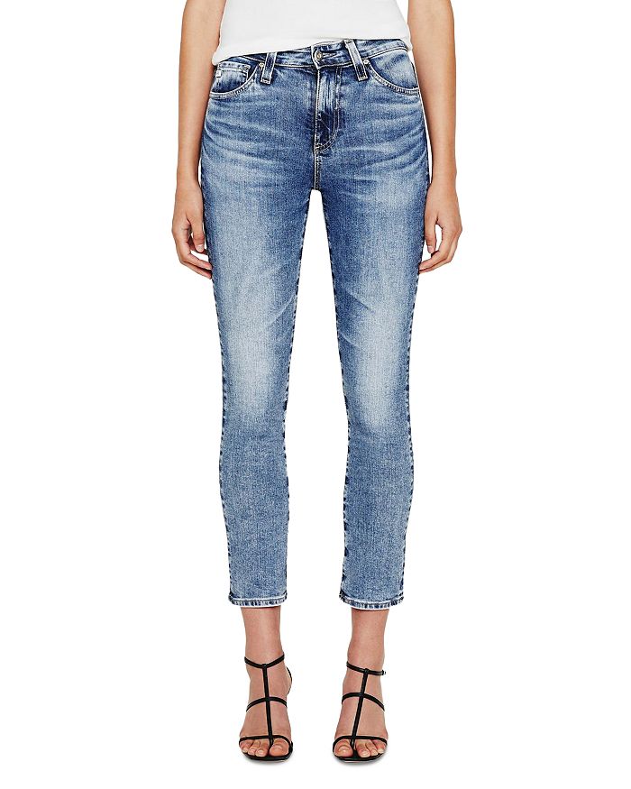 Ag Mari High Rise Cropped Slim Straight Jeans In Sunset Train