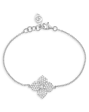 Piranesi Flower Diamond Pave Link Bracelet In White