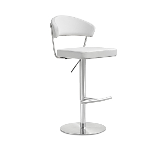 Tov Furniture Cosmo White Stainless Steel Barstool
