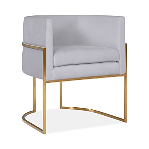 Tov Furniture Giselle Velvet Dining Chair With Silver Tone Legs In Gray