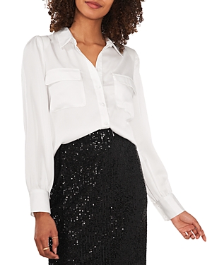 VINCE CAMUTO PUFF SLEEVE BUTTON FRONT SHIRT