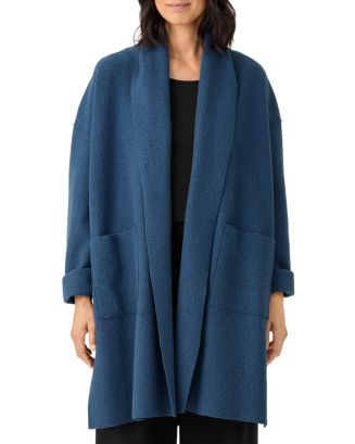 Eileen Fisher Petites Wool Boxy Coat | Bloomingdale's