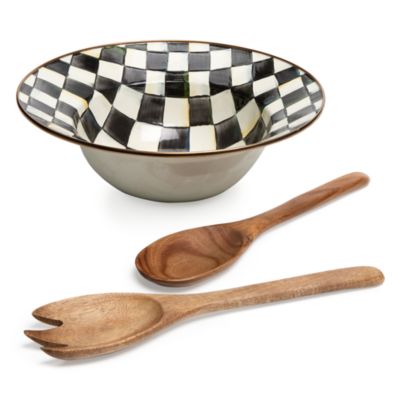 Courtly Check&amp;reg; Enamel Salad Serving Set