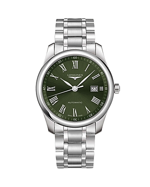 Longines Master Watch, 40mm In Green/silver