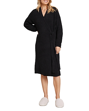 Shop Barefoot Dreams Cozychic Side Tie Robe In Black