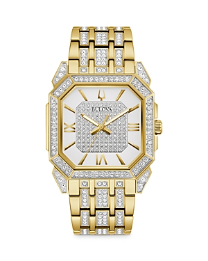 Shop Bulova Crystal Watch, 40mm In White/gold