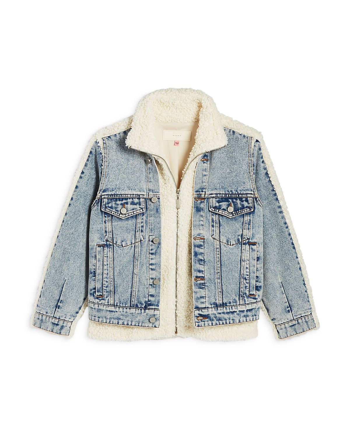 Blanknyc Girls' Faux Shearling & Denim Jacket - Big Kid