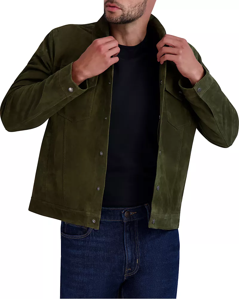 Cole Haan Suede Trucker Jacket