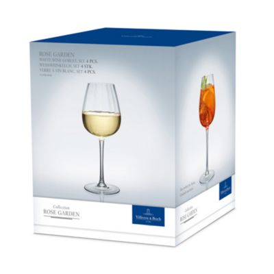 Rose Garden White Wine Glass, Set of 4