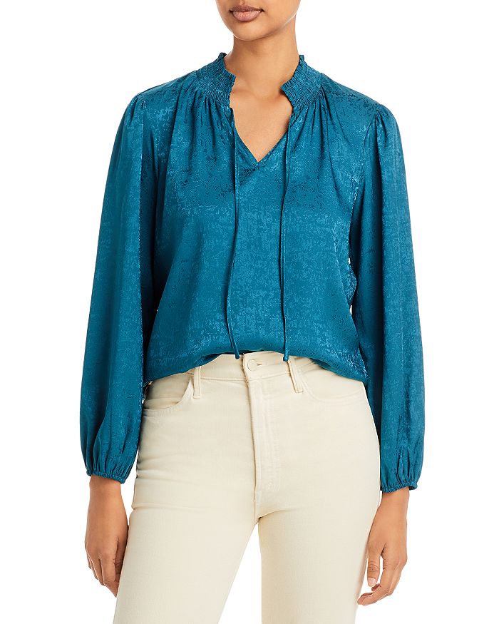 Status by Chenault Smock Neck Jacquard Blouse Bloomingdale's