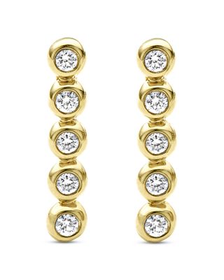 18K Gold KSL Diamond Bar Stud Earrings