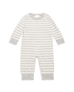 Bloomie's Baby Boys' Stripe Cashmere Coverall, Baby - 100% Exclusive In Grey Multi
