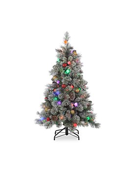 Gerson Company - 4.5' Flocked Decorated Lighted Tree