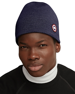 Shop Canada Goose Knit Beanie In Navy Heather
