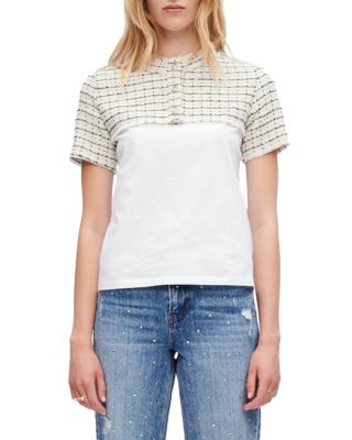 Maje - Titalo Tweed Trim Tee