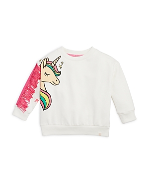 Sovereign Code Girls' Adah Animal Graphic Fringe Sweatshirt - Baby In Unicorn/off White
