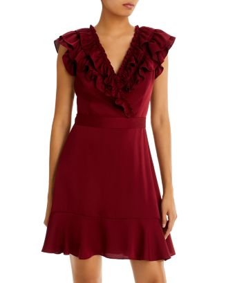 BCBGMAXAZRIA Women's Ruffled Eyelet Dress Pink Size 12