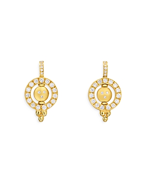 18K Yellow Gold Diamond Orbit Drop Earrings