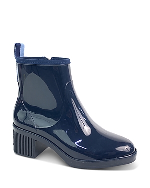 Kate Spade Puddle Vinyl Zip Rain Booties In Blazer Blue