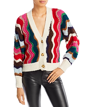 Eleven Six Taylor Chevron Button-down Cardigan In Multi Color