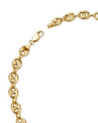 Men&#39;s Puffed Mariner Link Chain Necklace in 14K Yellow Gold, 24&amp;quot; 