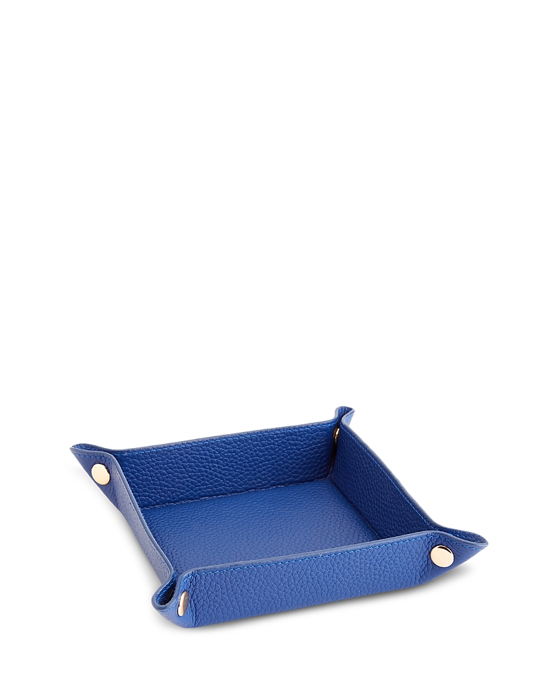 Royce New York Travel Leather Catchall Valet Tray In Cobalt Blue