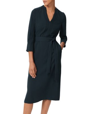 HOBBS LONDON - Isobel Pintucked Belted Dress