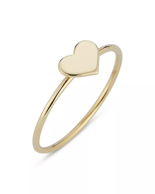 Gold Polished Heart Ring