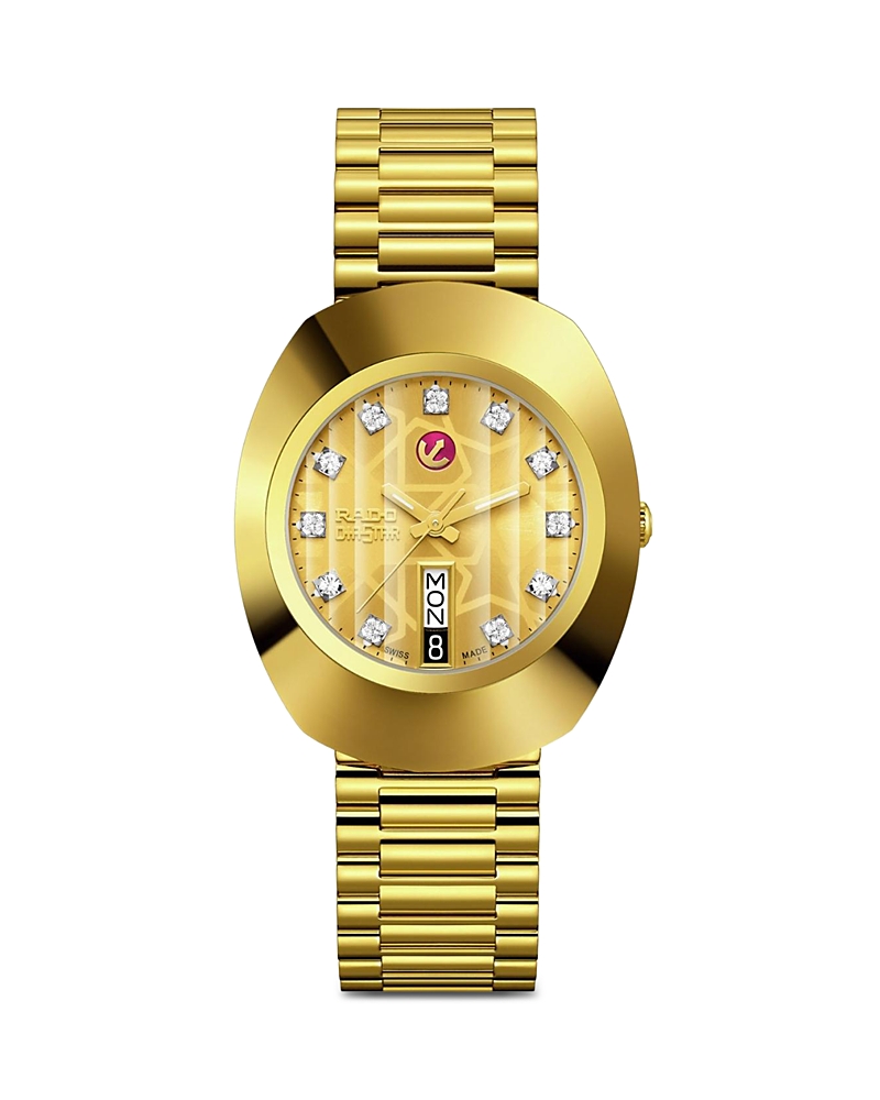 Rado Men's Swiss Automatic Original Gold-tone Stainless Steel Bracelet Watch 35mm In Gold