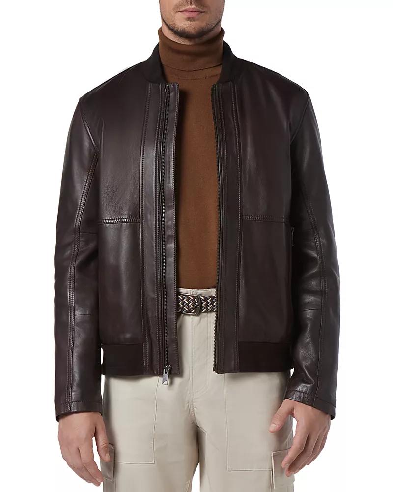 Andrew Marc MacNeil Leather Bomber Jacket