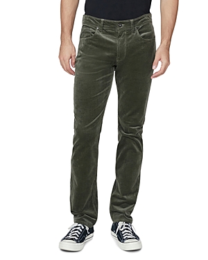 Paige Lennox Slim Fit Corduroy Pants In Deep Anchor In Forset Shadow