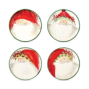 VIETRI OLD ST. NICK ASSORTED CANAPE PLATES, SET OF 4