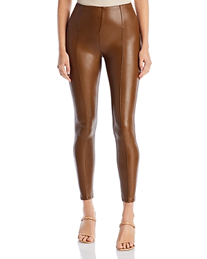 Lyssé Textured Faux Leather Leggings In Bronze