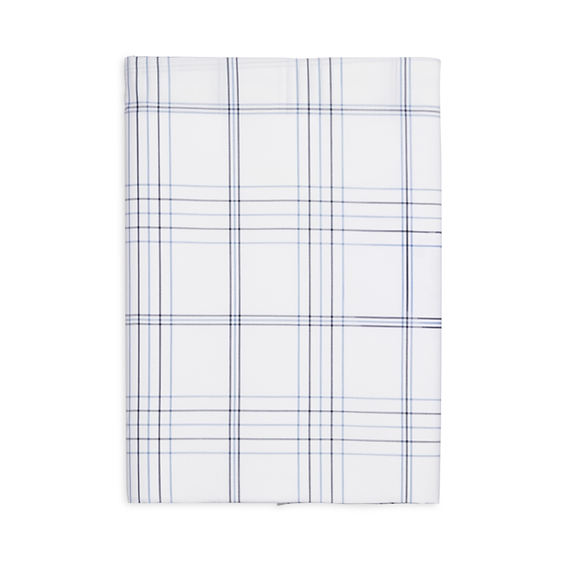 Matouk August Plaid Fitted Sheet, King In Navy