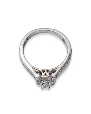 Diamond Halo Ring in 14K White Gold, 0.50 tcw  