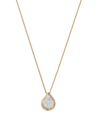 Bloomingdale's Fine Collection Diamond Cluster Teardrop Pendant Necklace in 14K Yellow Gold, 0.50 ct. t. w. - Exclusive