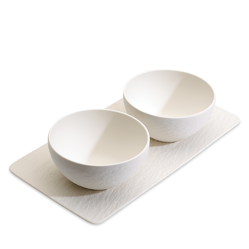 Villeroy & Boch Manufacture Rock 3pc Condiment Set In White